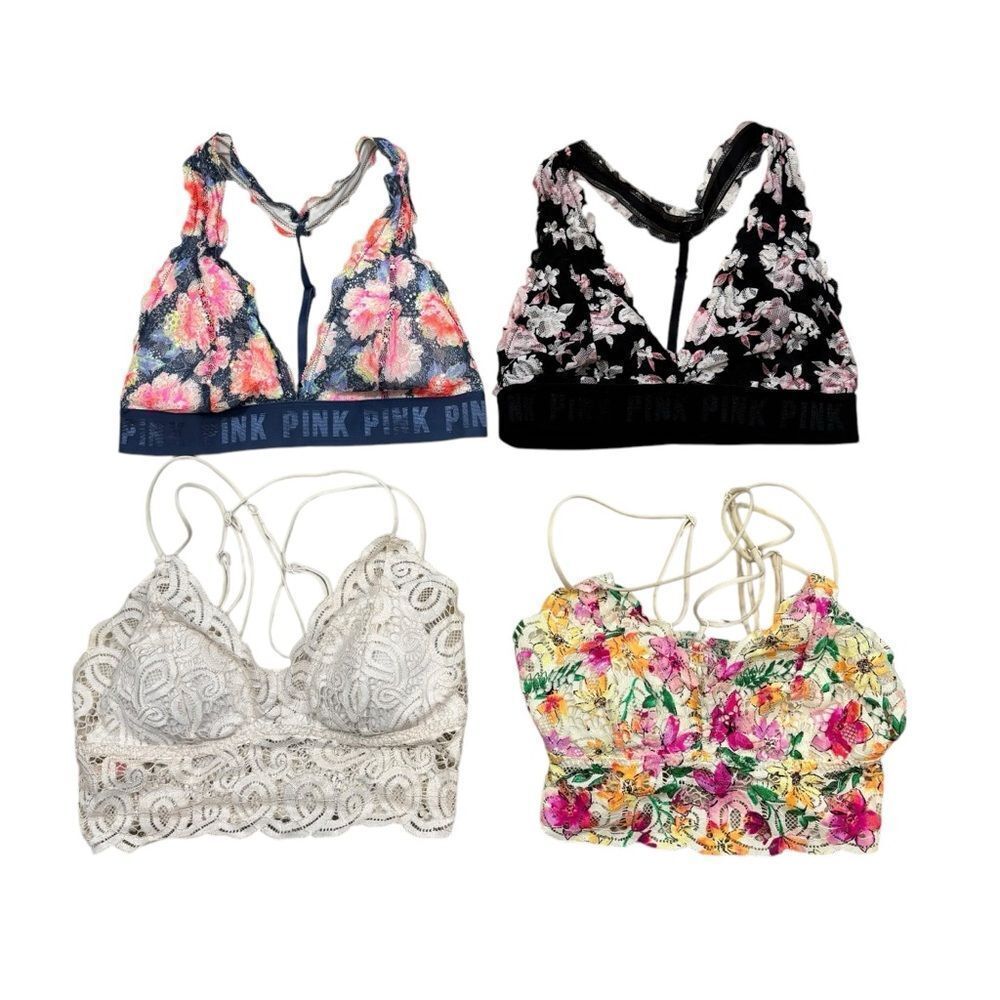 Ladies Lot of 4‎ Victoria’s Secret PINK Lace Bralettes All Size Small